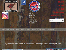 Tablet Screenshot of lilredhenquiltshop.com